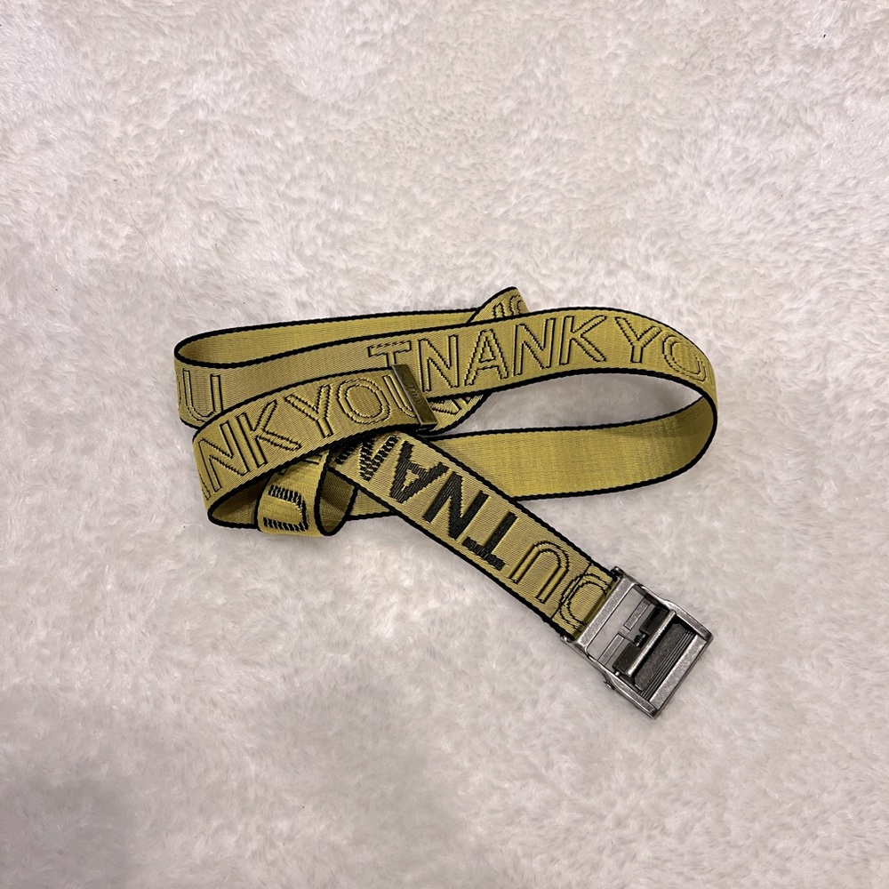 Aritzia TNA Industrial Metal TNAnk You yellow Belt One Size